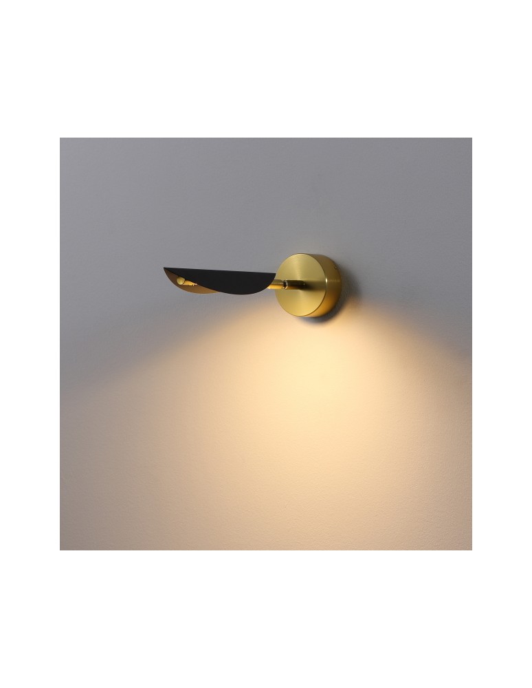 Wall lamps - ELKIM Lighting BUKET 395 SMD LED 2W warm white 3000K Black + gold 639501135 - product kolory-swiatla.pl 1