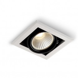 ELKIM Lighting ROSA 958/1 COB LED 9W Biała ciepła 3000K Biała ramka + czarne wnętrze 295801123