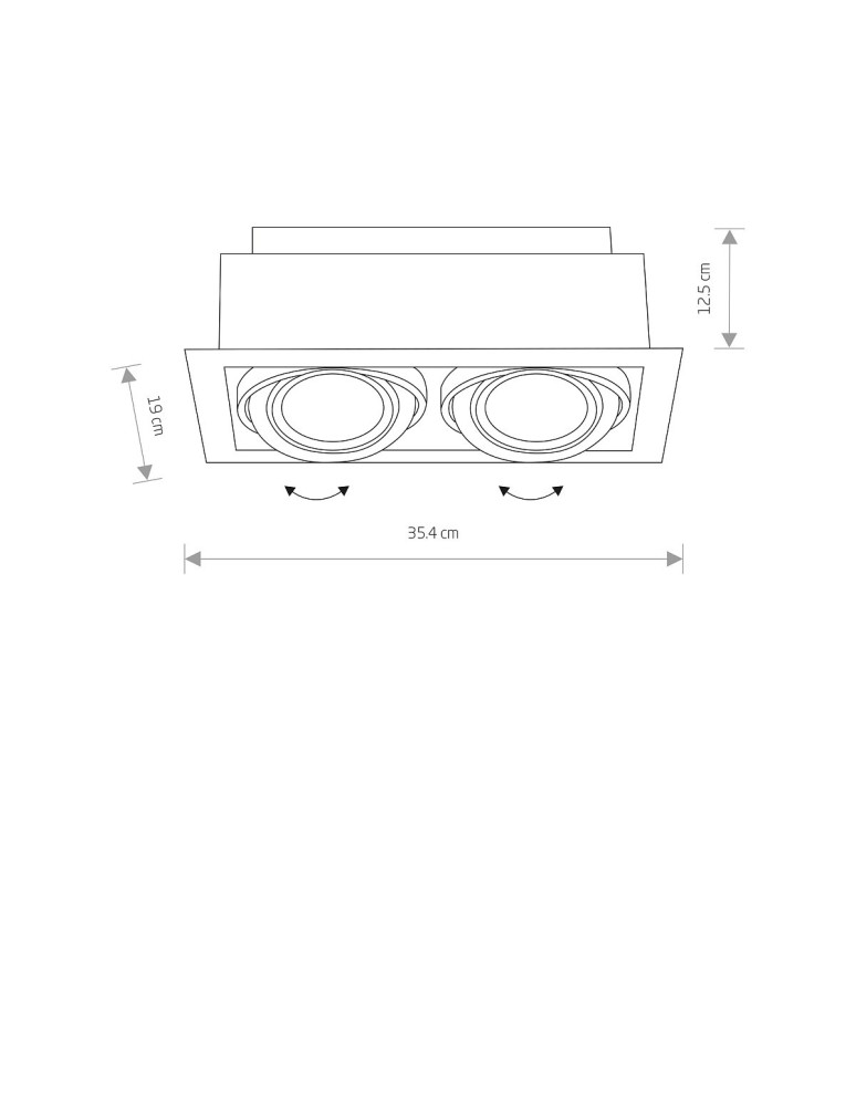 Square flush-mounted lamps - Nowodvorski DOWNLIGHT ES111 Spot Concealed Max power 2x15W GU10 ES111 White 9574 - product kolory-swiatla.pl 2