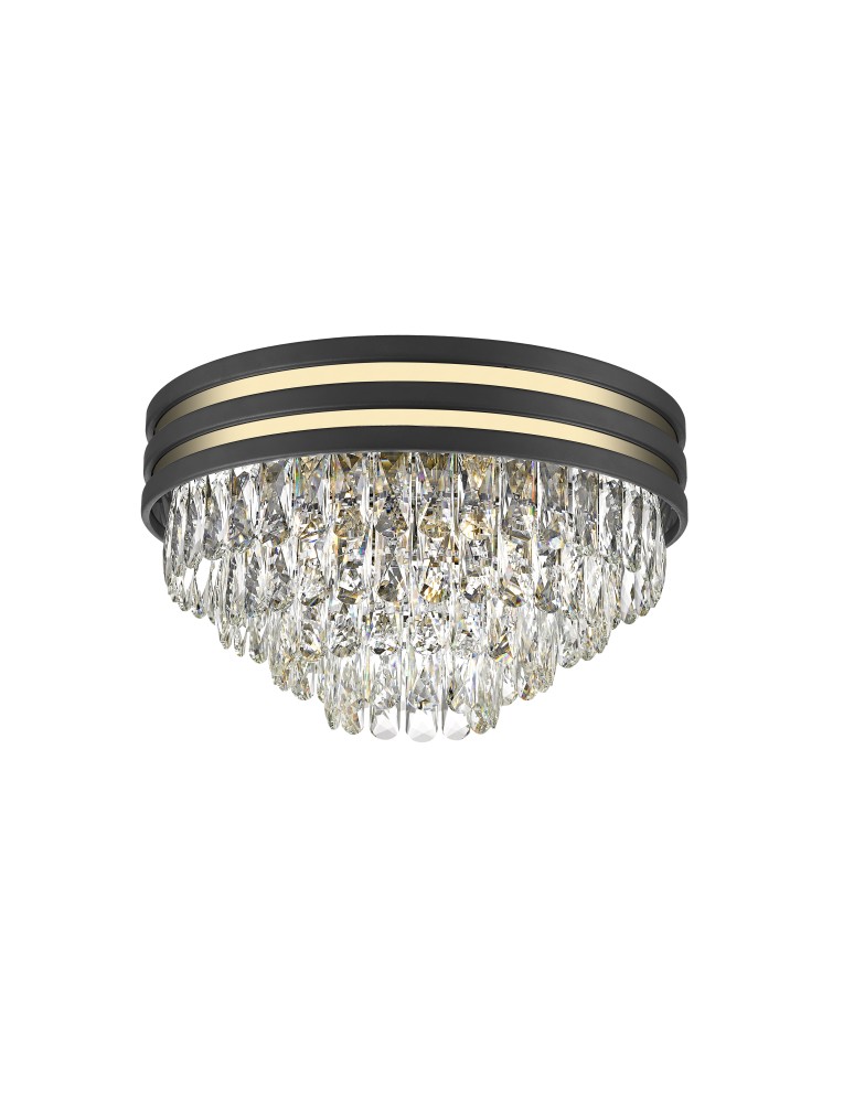 Ceiling lamps with crystals - Zuma Line Naica Gold&Black/Gold&Black 5xE14 Black Matte Gold Ceiling Lamp C0525-05A-P7D7. - product kolory-swiatla.pl 1