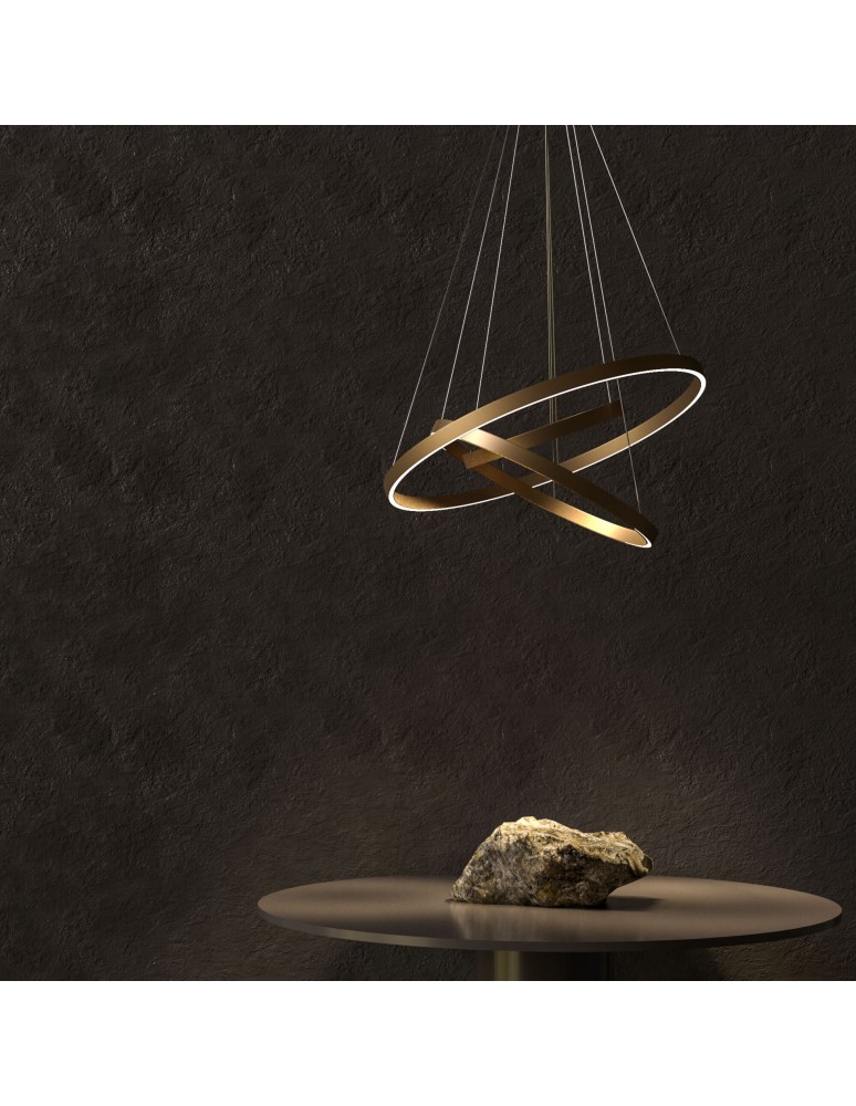 Pendant lamps circles - Maytoni Rim Pendant LED 115.2W 3804K 6022lm Brass MOD058PL-L100BS4K - product kolory-swiatla.pl 3