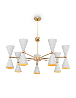 Maytoni Vesper Wisząca E14 14x40W   Biały  Złoty MOD108PL-14WG