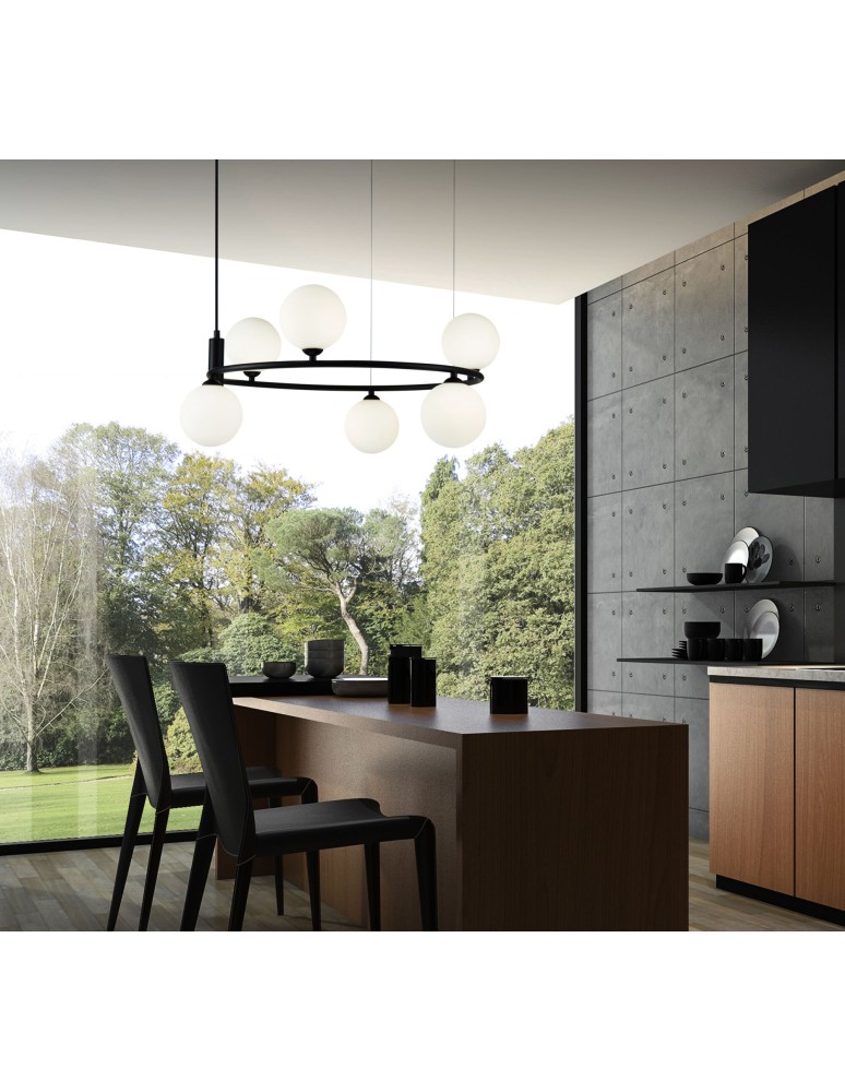 Pendant lamps - Maytoni Ring 6xG9 25W pendant MOD013PL-06B black - product kolory-swiatla.pl 3