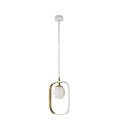 Pendant lamps - Maytoni Avola 1xG9 40W pendant MOD431-PL-01-WG white and gold - product 1