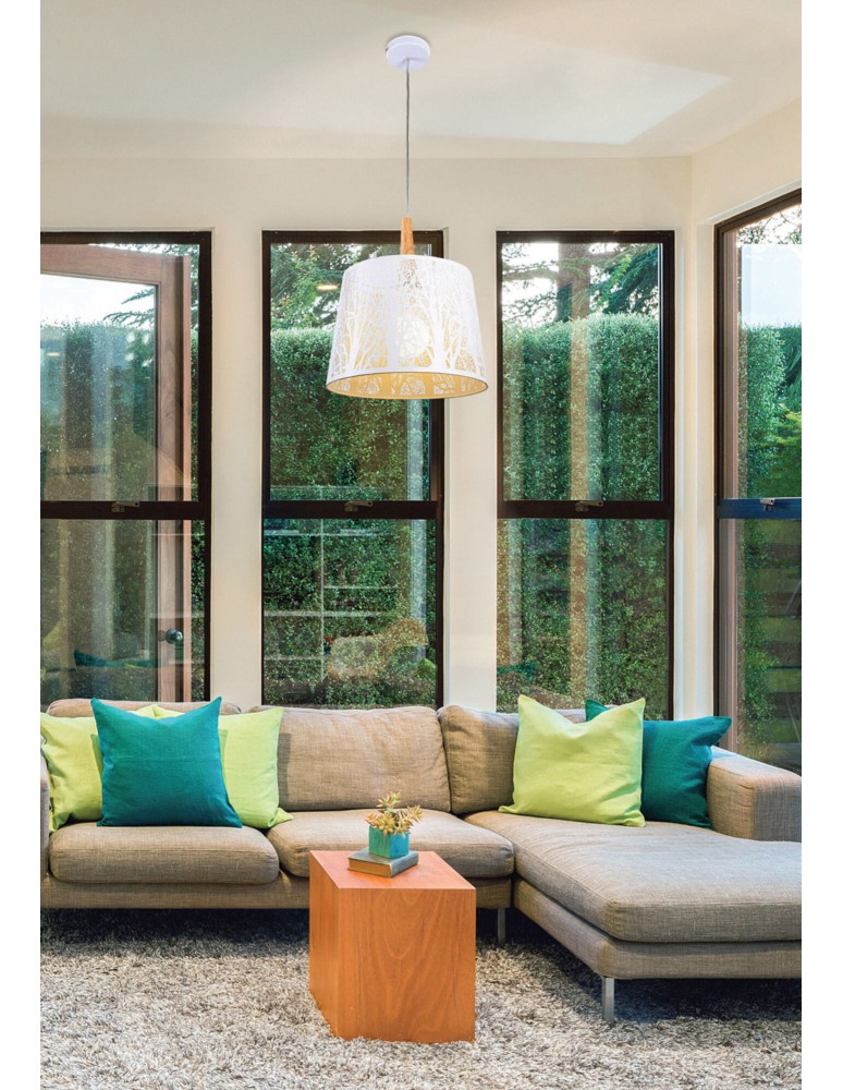 Pendant lamps with lampshade - Maytoni Lantern 1xE27 60W pendant MOD029-PL-01-W white - product kolory-swiatla.pl 3