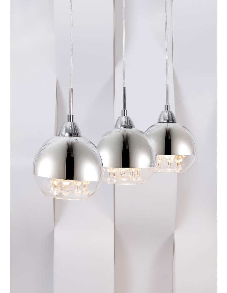 Triple pendant lamps - Maytoni Iceberg 3xE14 40W pendant P012-PL-03-N nickel - product kolory-swiatla.pl 2