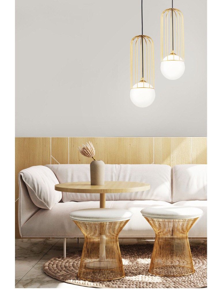 Wire pendant lamps - Maytoni Telford 1xE27 40W pendant P362PL-01G gold - product kolory-swiatla.pl 3