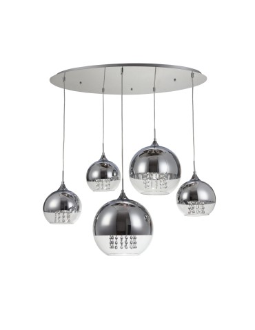 Maytoni Fermi 5xE27 60W pendant P140-PL-170-5-N nickel