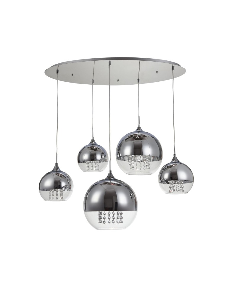 Pendant lamps - Maytoni Fermi 5xE27 60W pendant P140-PL-170-5-N nickel - product kolory-swiatla.pl 1