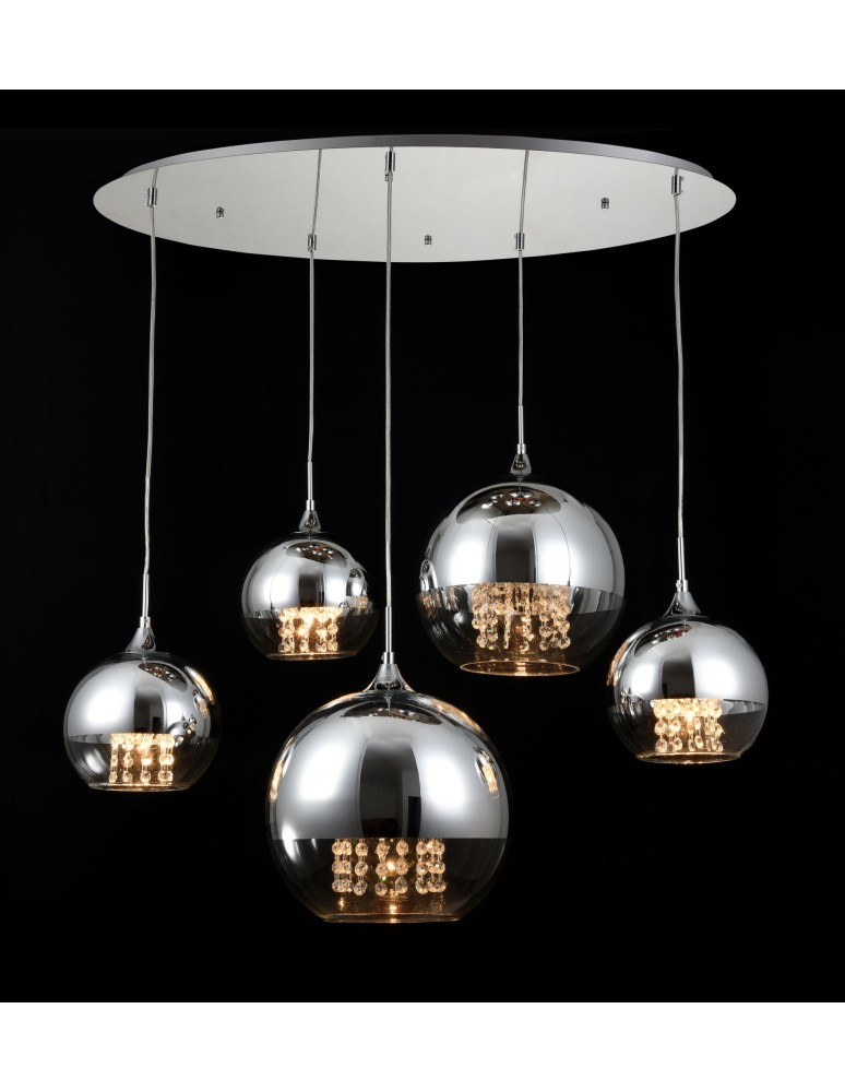Pendant lamps - Maytoni Fermi 5xE27 60W pendant P140-PL-170-5-N nickel - product kolory-swiatla.pl 2