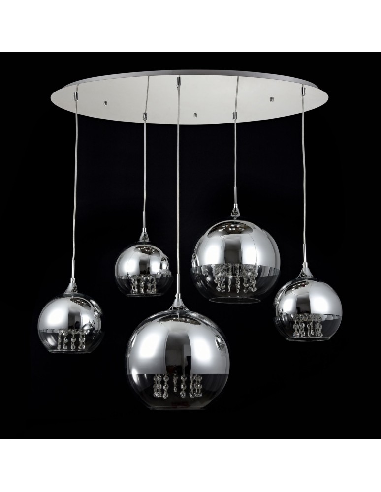 Pendant lamps - Maytoni Fermi 5xE27 60W pendant P140-PL-170-5-N nickel - product kolory-swiatla.pl 4