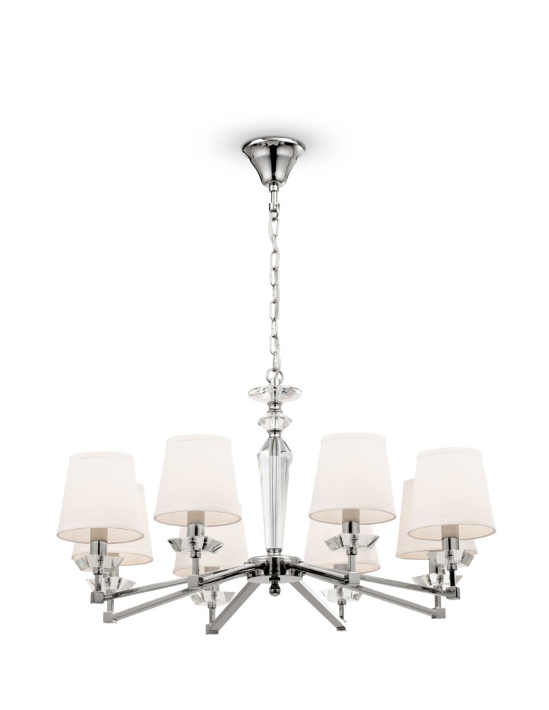 Chandelier with lampshade - Maytoni Beira Chandelier E14 8x40W Nickel MOD064PL-08N - product kolory-swiatla.pl 1