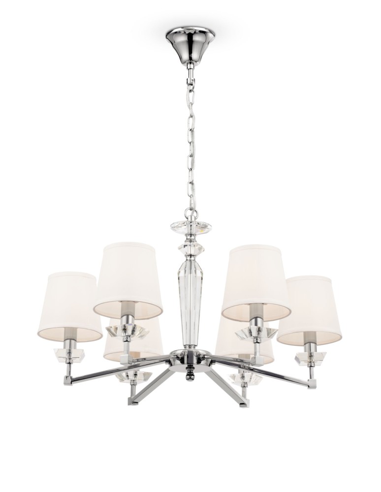 Chandelier with lampshade - Maytoni Beira Chandelier E14 6x40W Nickel MOD064PL-06N - product kolory-swiatla.pl 1