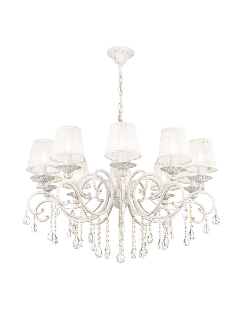 Chandelier with lampshade - Maytoni Grace 10xE14 40W chandelier ARM247-10-G white and gold - product kolory-swiatla.pl 1