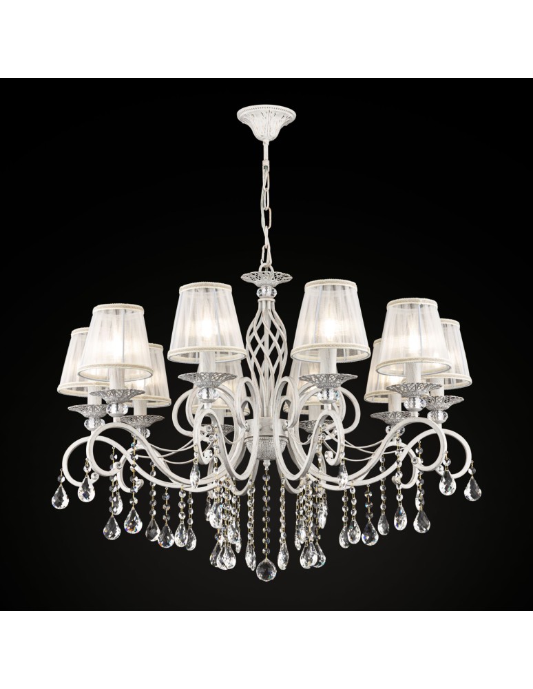 Chandelier with lampshade - Maytoni Grace 10xE14 40W chandelier ARM247-10-G white and gold - product kolory-swiatla.pl 2