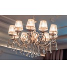 Chandelier with lampshade - Maytoni Grace 10xE14 40W chandelier ARM247-10-G white and gold - product 3