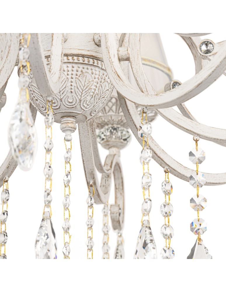 Chandelier with lampshade - Maytoni Grace 10xE14 40W chandelier ARM247-10-G white and gold - product kolory-swiatla.pl 4