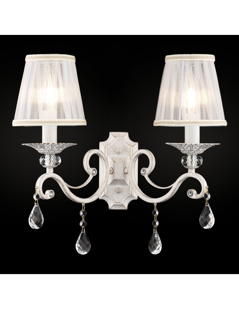 Wall lamps with lampshade - Maytoni Grace 2xE14 40W wall lamp ARM247-02-G white and gold - product kolory-swiatla.pl 2