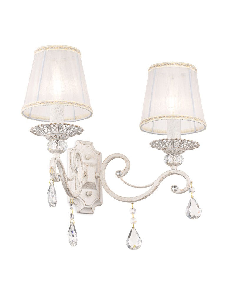 Wall lamps with lampshade - Maytoni Grace 2xE14 40W wall lamp ARM247-02-G white and gold - product kolory-swiatla.pl 3