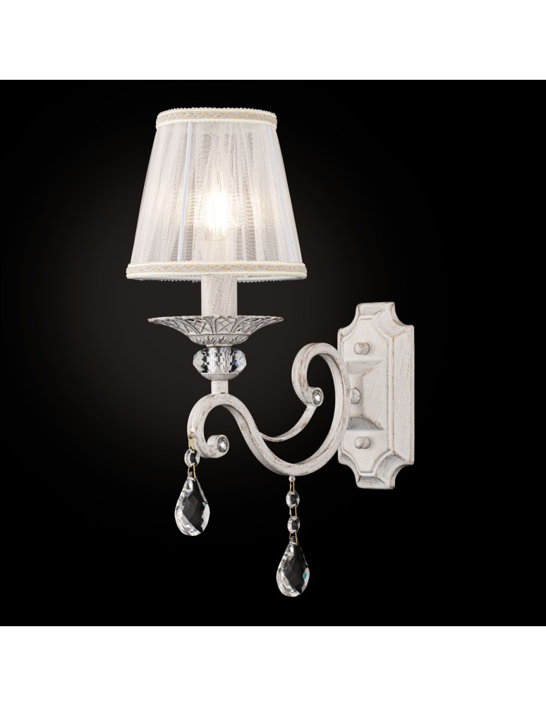 Wall lamps with lampshade - Maytoni Grace 1xE14 40W wall lamp ARM247-01-G white and gold - product kolory-swiatla.pl 2