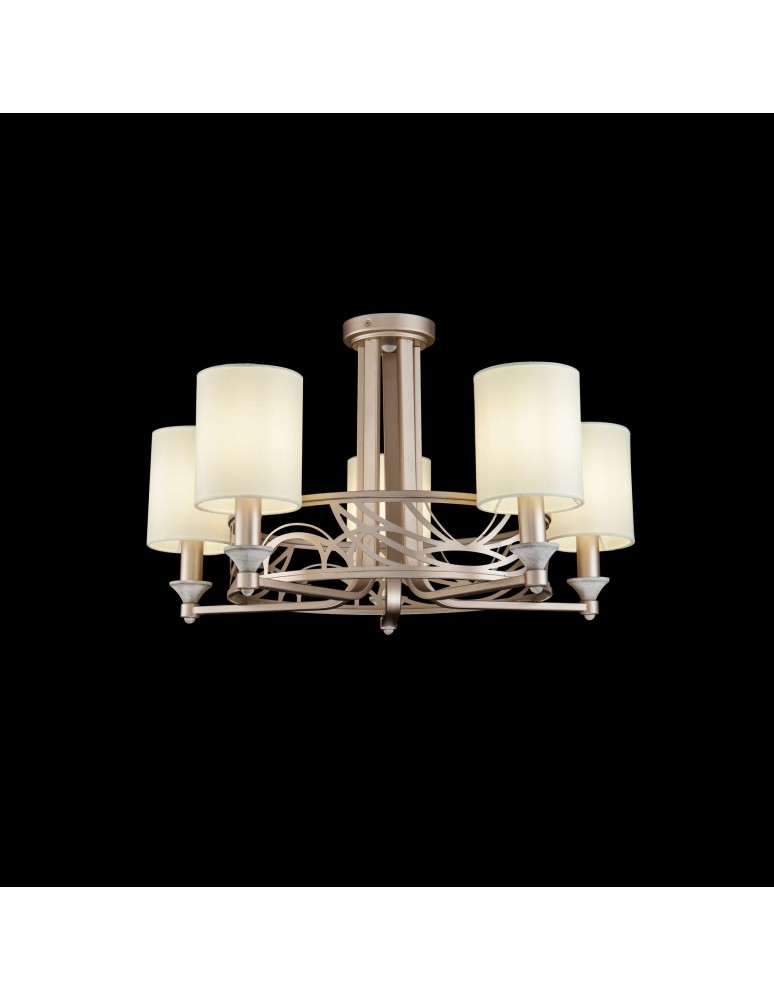 Chandelier with lampshade - Maytoni Vittoria 5xE14 40W chandelier H004CL-05BG cream and gold - product kolory-swiatla.pl 2