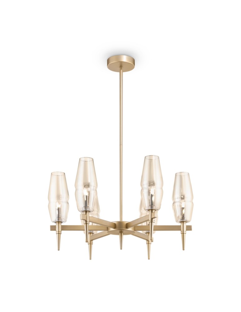 Maytoni Lita 6xG9 28W żyrandol H002PL-06G złoty mat