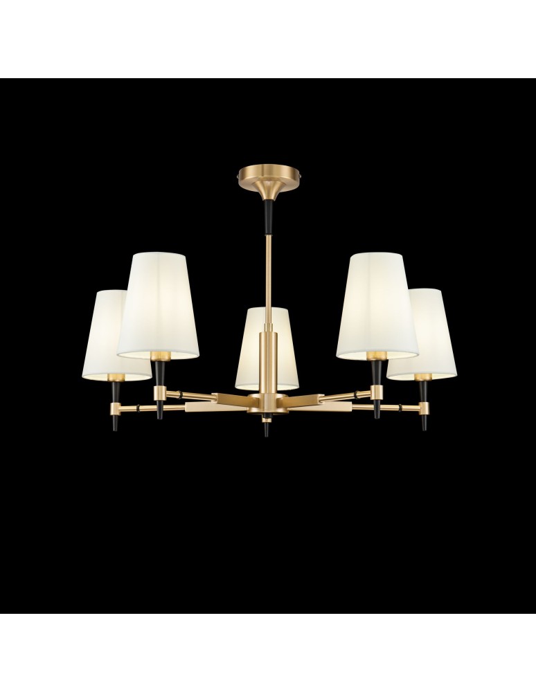 Chandelier with lampshade - Maytoni Zaragoza 5xE14 40W chandelier H001CL-05BS brass - product kolory-swiatla.pl 2