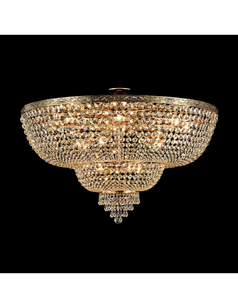 Ceiling lamps with crystals - Maytoni Palace 18xE27 60W chandelier DIA890-CL-18-G antique gold - product kolory-swiatla.pl 2