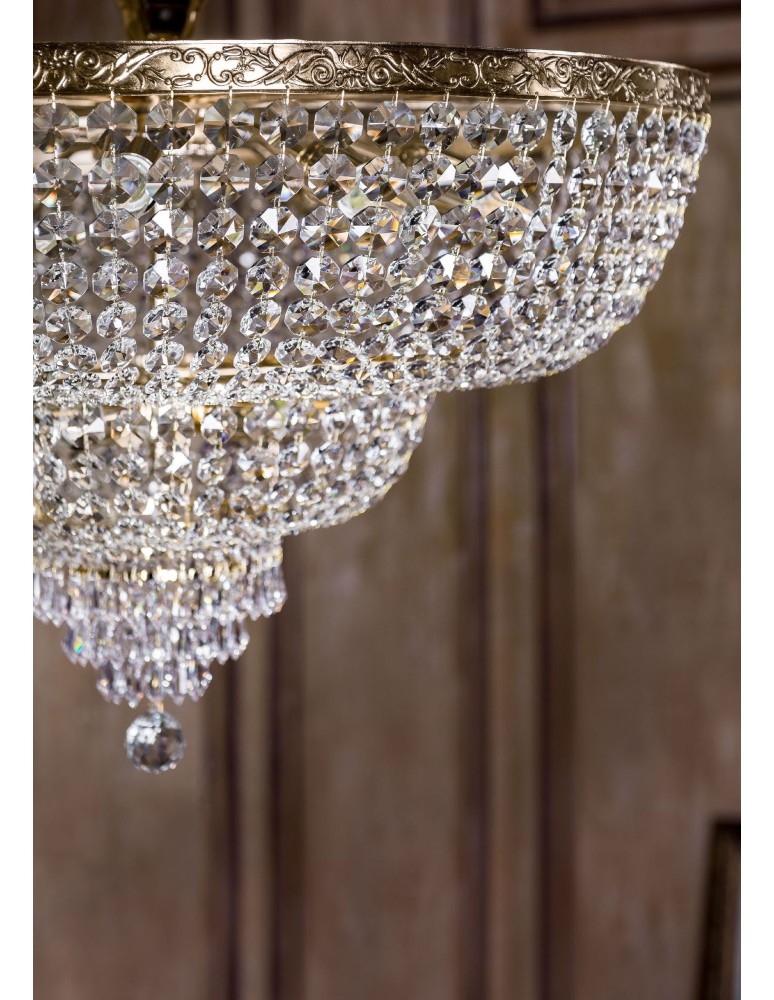 Ceiling lamps with crystals - Maytoni Palace 14xE27 60W chandelier DIA891-CL-14-G antique gold - product kolory-swiatla.pl 3