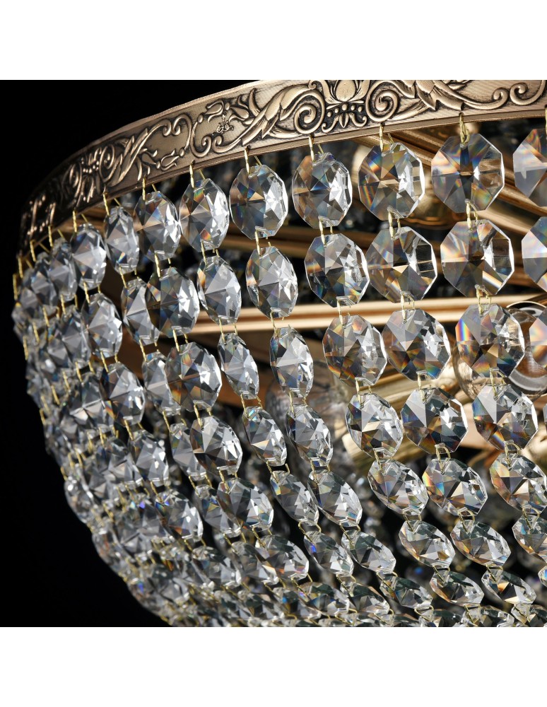 Ceiling lamps with crystals - Maytoni Palace 14xE27 60W chandelier DIA891-CL-14-G antique gold - product kolory-swiatla.pl 7