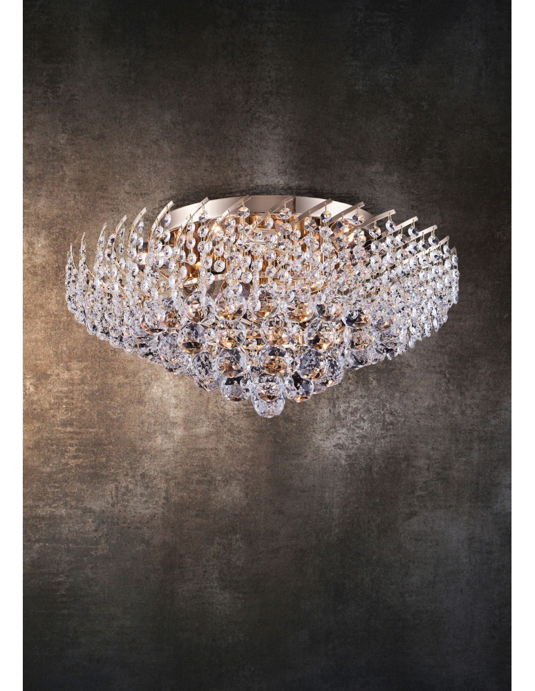 Ceiling lamps with crystals - Maytoni Karolina 9xE14 40W chandelier DIA120-09-G gold - product kolory-swiatla.pl 3