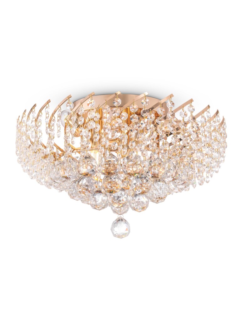 Ceiling lamps with crystals - Maytoni Karolina 6xE14 40W chandelier DIA120-06-G gold - product kolory-swiatla.pl 1