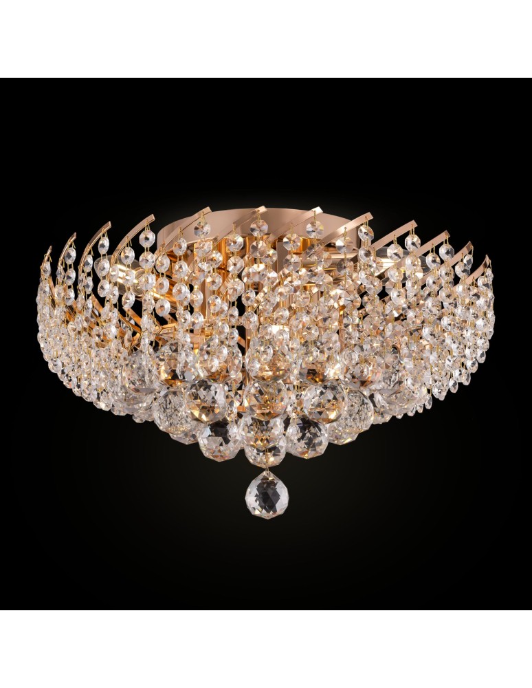 Ceiling lamps with crystals - Maytoni Karolina 6xE14 40W chandelier DIA120-06-G gold - product kolory-swiatla.pl 2