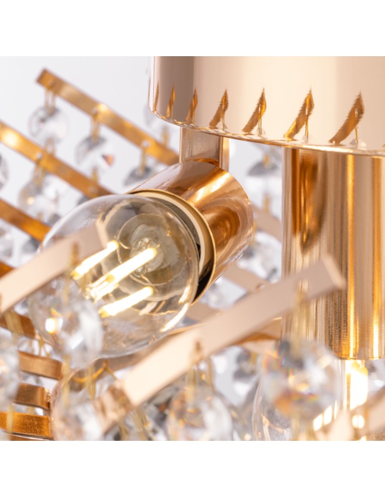 Ceiling lamps with crystals - Maytoni Karolina 6xE14 40W chandelier DIA120-06-G gold - product kolory-swiatla.pl 3