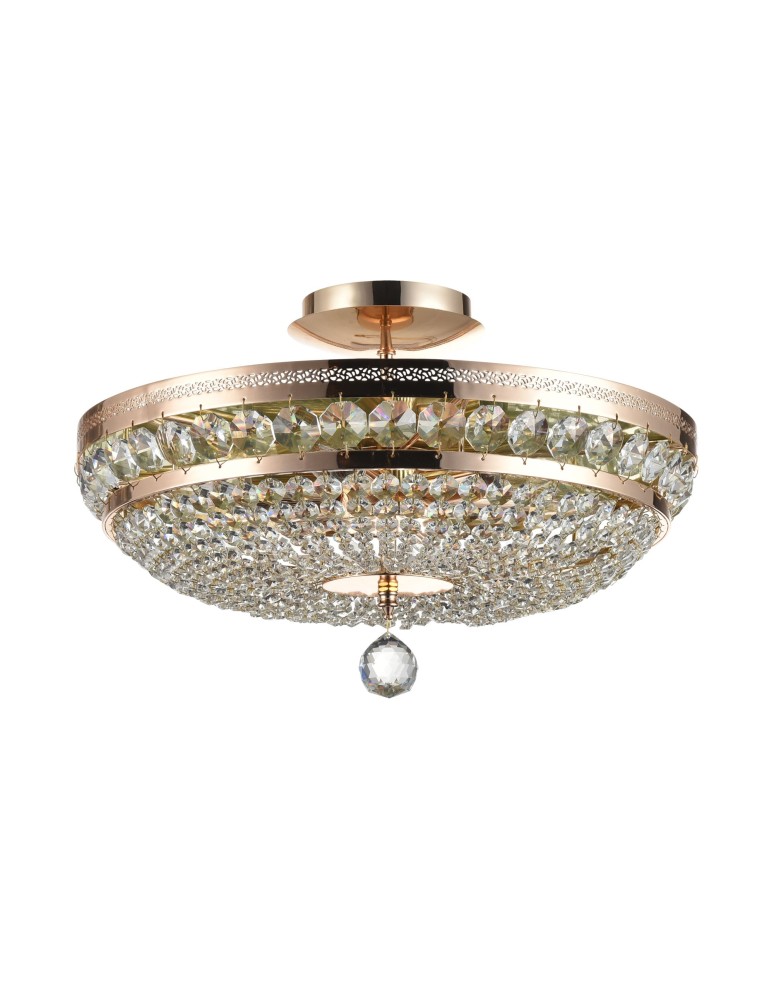 Ceiling lamps with crystals - Maytoni Ottilia 6xE14 60W chandelier DIA700-CL-06-G gold - product kolory-swiatla.pl 1