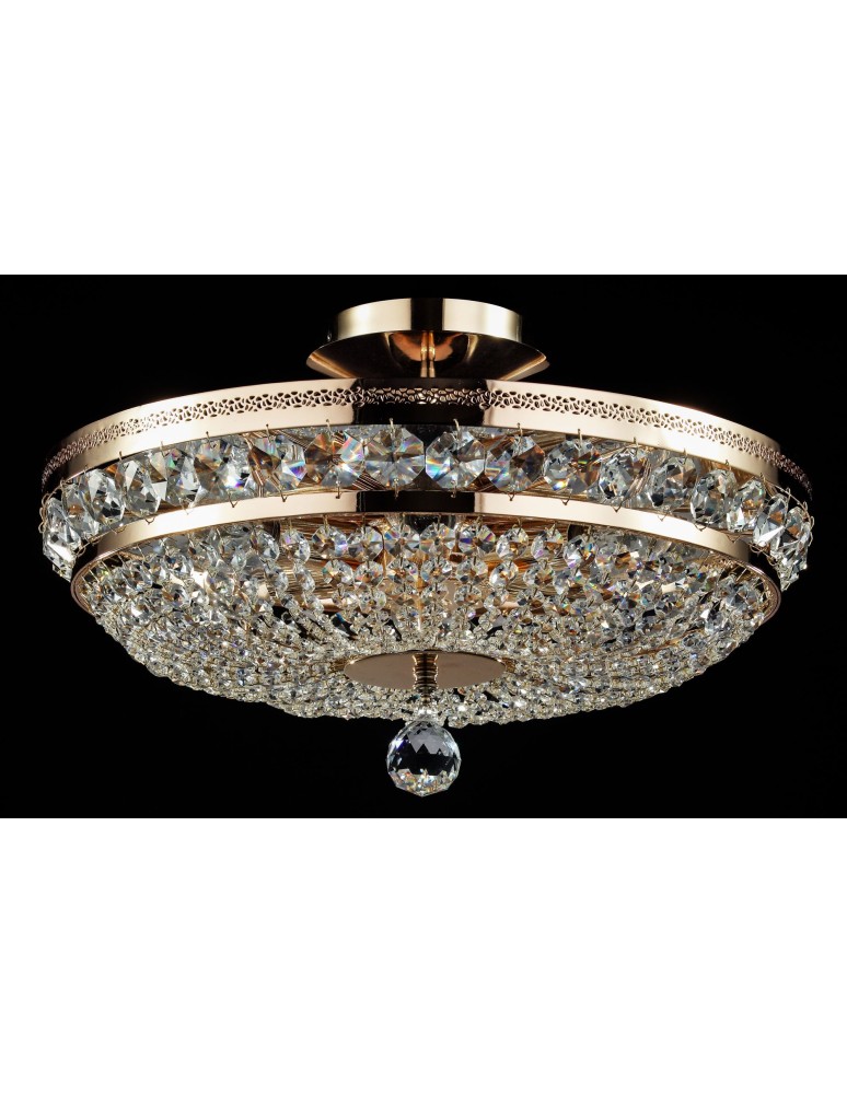 Ceiling lamps with crystals - Maytoni Ottilia 6xE14 60W chandelier DIA700-CL-06-G gold - product kolory-swiatla.pl 2