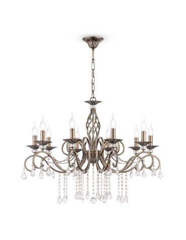 Maytoni Grace 10xE14 60W chandelier RC247-PL-10-R brass