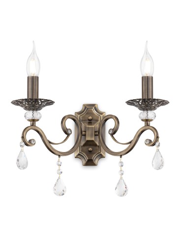 Maytoni Grace 2xE14 60W wall lamp RC247-WL-02-R brass