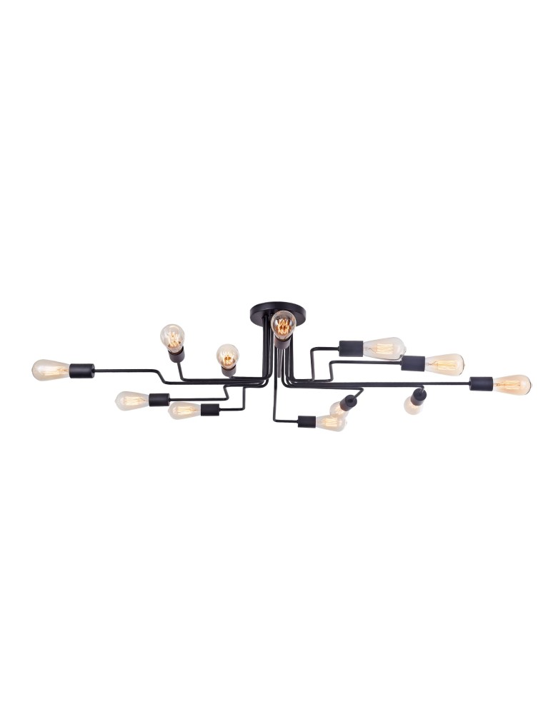 Loft ceiling lamps - industrial - Maytoni Gilbert 12xE27 60W ceiling light T532CL-12B black - product kolory-swiatla.pl 1