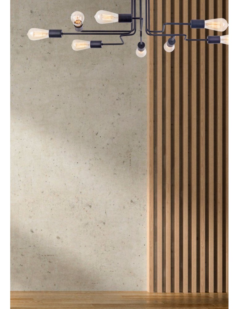 Loft ceiling lamps - industrial - Maytoni Gilbert 8xE27 60W ceiling light T532CL-08B black - product kolory-swiatla.pl 3