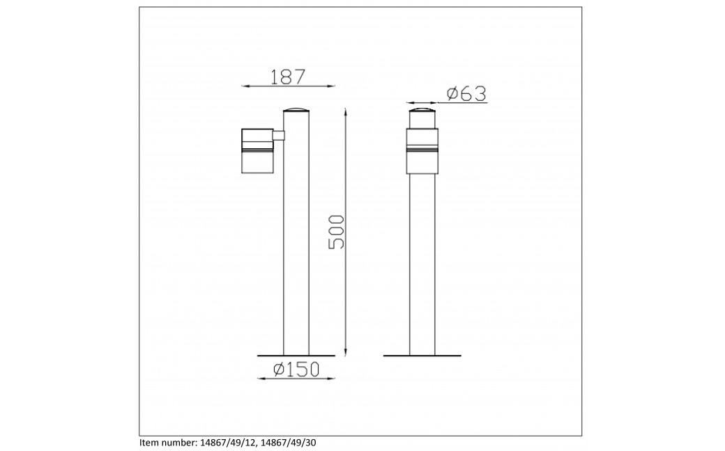 Lucide ARNE-LED H.50cm 1x GU10 LED/5W Czarny 14867/49/30 Stojąca