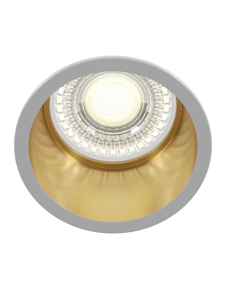 Round flush-mounted lamps - Maytoni Reif Downlight GU10 1x50W White Gold DL049-01WG - product kolory-swiatla.pl 1