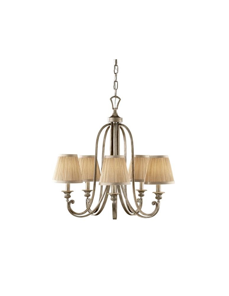 Chandelier with lampshade - Feiss ABBEY 5x60W E14 FE/ABBEY5 Chandelier. - product kolory-swiatla.pl 1