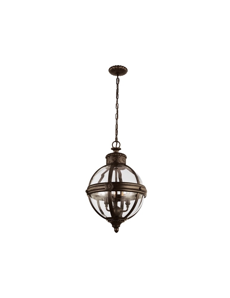 Chandeliers - Feiss ADAMS 3x60W E14 FE/ADAMS/3P BRZ Pendant. - product kolory-swiatla.pl 1