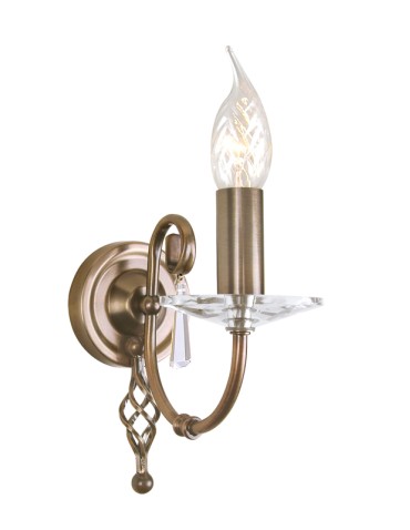 Elstead AEGAN 1x60W E14 AG1 AGED BRASS Wall lamp.