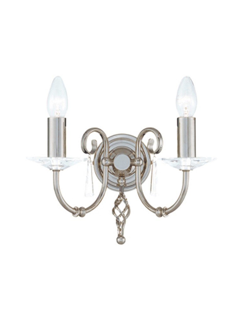 Chandelier wall lamps - Elstead AEGAN 2x60W E14 AG2 POL NICKEL Wall lamp. - product kolory-swiatla.pl 1