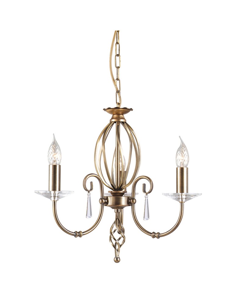 Chandelier chandeliers - Elstead AEGAN 3x60W E14 AG3 AGED BRASS Chandelier. - product kolory-swiatla.pl 1