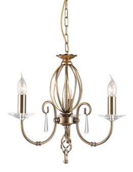Elstead AEGAN 3x60W E14 AG3 AGED BRASS Chandelier.