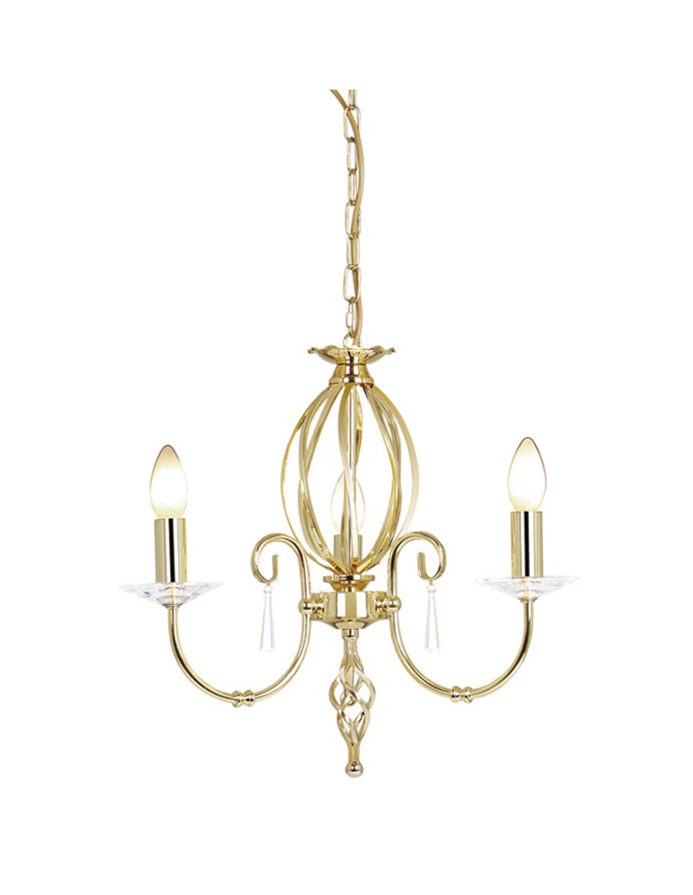 Chandelier chandeliers - Elstead AEGAN 3x60W E14 AG3 POL BRASS Chandelier. - product kolory-swiatla.pl 1