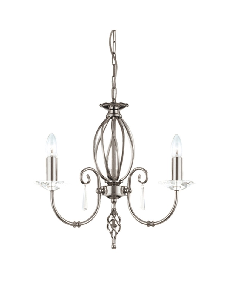 Chandelier chandeliers - Elstead AEGAN 3x60W E14 AG3 POL NICKEL Chandelier. - product kolory-swiatla.pl 1